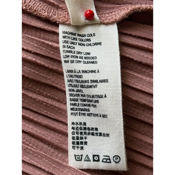 Free People Cant Help It Pleated Dress Oversized Pink V-Neck Long Sleeve Size S - Picture 8 of 9